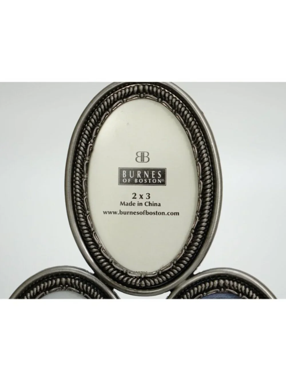 Burnes of Boston Oval Picture Frame 6 Pictures 2x3 Silver Tone Metal